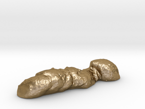 "Oh, poop!" Authentic 3D-scanned, life-sized feces in Polished Gold Steel