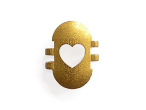 KPS Outer Piece - Heart in Polished Gold Steel