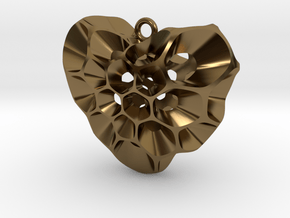 Pollen Heart Pendant V01 in Polished Bronze