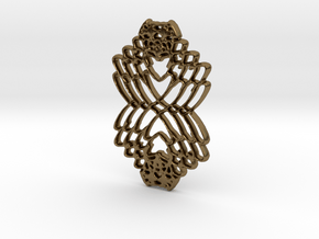 Interlocked Hearts in Polished Bronze