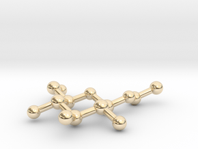 Ethyl Beta-D-glucopyranoside Pendant in 14k Gold Plated Brass