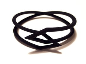 Interlocking Triangles Bracelet in Black Natural Versatile Plastic