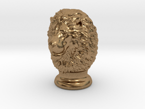 Lion Head, statuette. 10 cm in Natural Brass