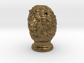 Lion Head, statuette. 10 cm in Natural Bronze