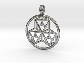 TRI-OCTAHEDRONS in Fine Detail Polished Silver