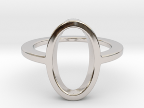 Oval Ring -size 8 in Platinum