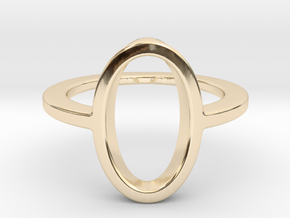 Oval Ring -size 8 in 14k Gold Plated Brass