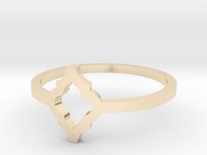 Morroccan Tile Ring Size 8 in 14K Yellow Gold