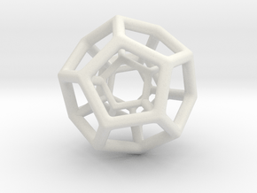 Double Dodecahedron in White Natural Versatile Plastic