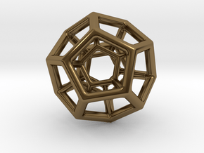 Double Dodecahedron in Polished Bronze