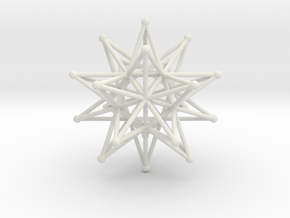 Stellated Icosahedron - 12 stars interlocking in White Natural Versatile Plastic