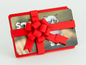 Gift Card Holder in Red Processed Versatile Plastic