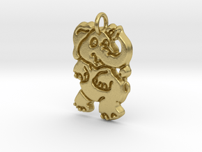 Zoo Finds: Elephant Pendant  in Natural Brass