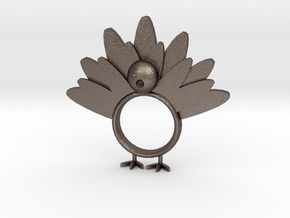 Thanksgiving Napkin Ring in Polished Bronzed Silver Steel