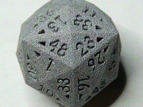 48 Sided Die - Regular in White Natural Versatile Plastic