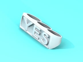 Three finger rings "YES" in White Natural Versatile Plastic