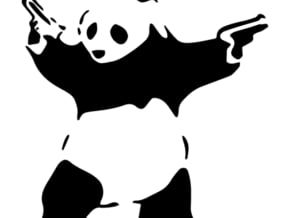 Panda Stencil - BANKSY in White Natural Versatile Plastic