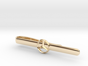 Luxury Mercedes Tie Clip - round in 14k Gold Plated Brass