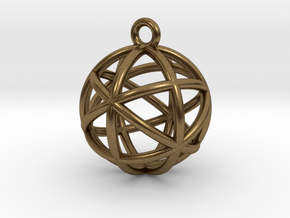 Planetary Merkaba Sphere Pendant 1" in Natural Bronze