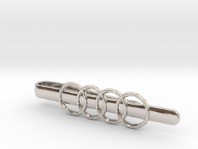 Luxury Audi Tie Clip in Rhodium Plated Brass