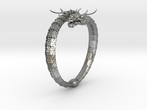 Dragon Ring in Natural Silver