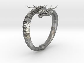 Dragon Bracelet in Natural Silver