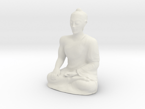 Empowering Buddha Statue in White Natural Versatile Plastic