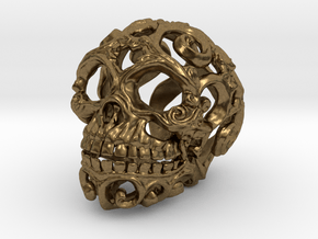 Steampunk Skull filigree in Natural Bronze: Small