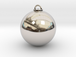 Christmas Ball Hollow - Custom in Rhodium Plated Brass