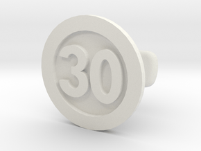 Cufflink 30 (price per piece) in White Natural Versatile Plastic