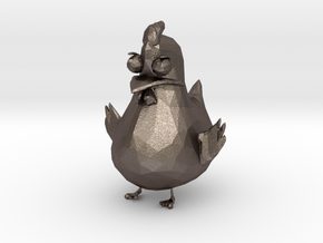 Chicken in Polished Bronzed Silver Steel