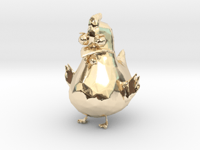 Chicken in 14k Gold Plated Brass