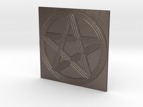 Grooved Pentacle Tile by ~M. in Polished Bronzed Silver Steel