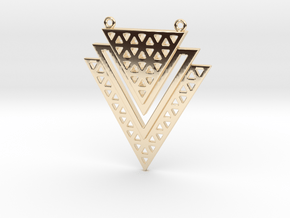 Vértice Tiered Pendant in 14k Gold Plated Brass: Large