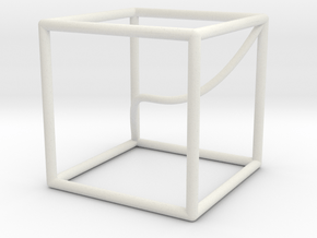 A space curve in a cube in White Natural Versatile Plastic