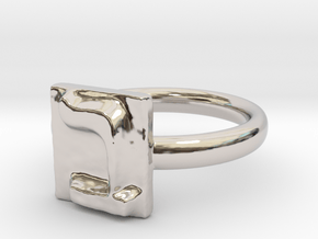 02 Bet Ring in Rhodium Plated Brass: 5 / 49