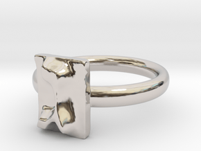 03 Gimel Ring in Rhodium Plated Brass: 5 / 49