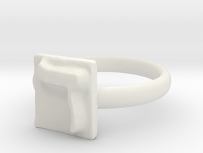 04 Dalet Ring in White Natural Versatile Plastic: 5 / 49