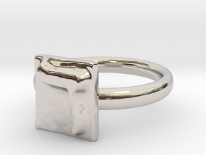 04 Dalet Ring in Rhodium Plated Brass: 5 / 49