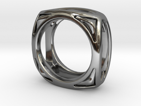 PILLOW RING  in Fine Detail Polished Silver: 9 / 59