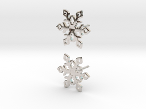 Snowflake in Rhodium Plated Brass: Large