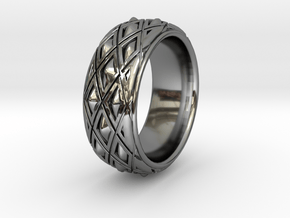 X SPIKE RING  in Fine Detail Polished Silver: 9 / 59