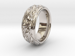 X SPIKE RING  in Rhodium Plated Brass: 9 / 59