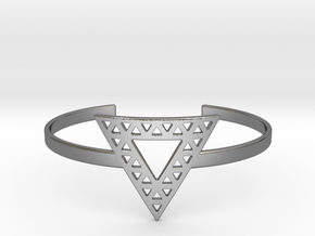 Vértice Open Triangle Cuff in Polished Silver
