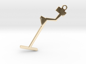 Metal Detector Keyring in 14k Gold Plated Brass