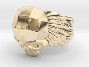 Winged Skull Ring in 14k Gold Plated Brass: 11.5 / 65.25