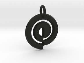 Swirl Keychain in Black Natural Versatile Plastic