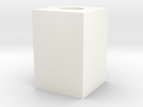Cubo 2 (mas Holgado) in White Processed Versatile Plastic