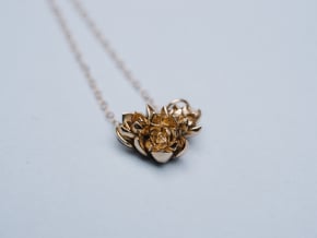 Succulent Cluster Pendant in Polished Bronze