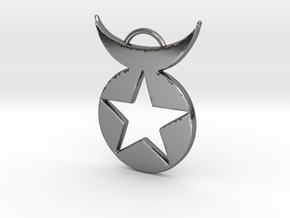 Star Emblem pendant in Fine Detail Polished Silver